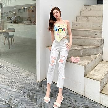 【新品タグ付き】RE/DONE 米国製　レディースデニムパンツ　SIZE２５ セール】ハイウエスト ウォッシュド ダメージ デニム パンツ